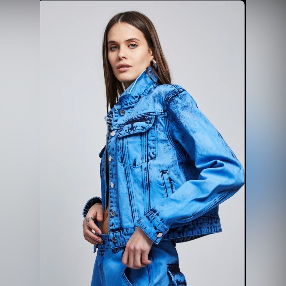 NWT RtA Blue Acid Wash Denim Jacket - Picture 2 of 5